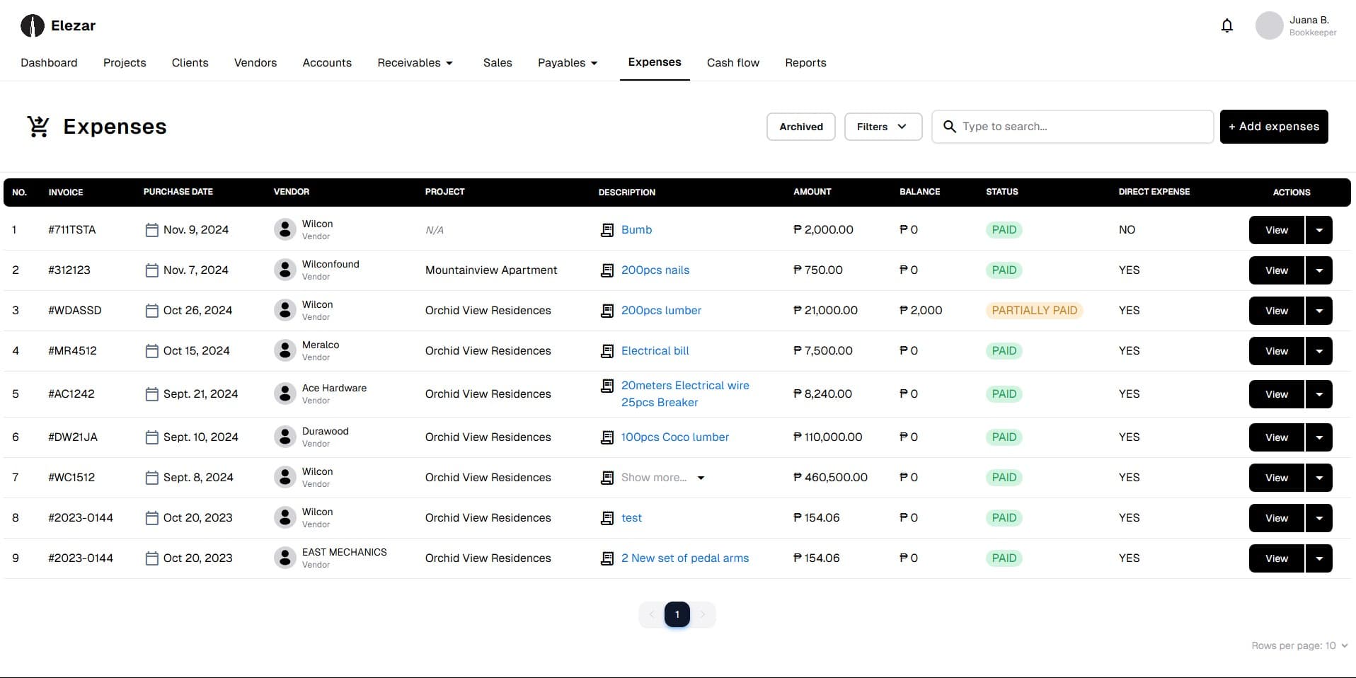 Elezar Sales and Expenses Tracker with OCR
